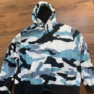 Blue Nike Camo Hoodie